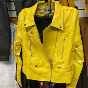 Beautiful yellow biker jacket